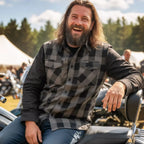 Hot Leathers Men's 'Dead End' Black/Gray Cotton Flannel Shirt - Button Front - Riding/Casual/ Work Wear - FLM2042
