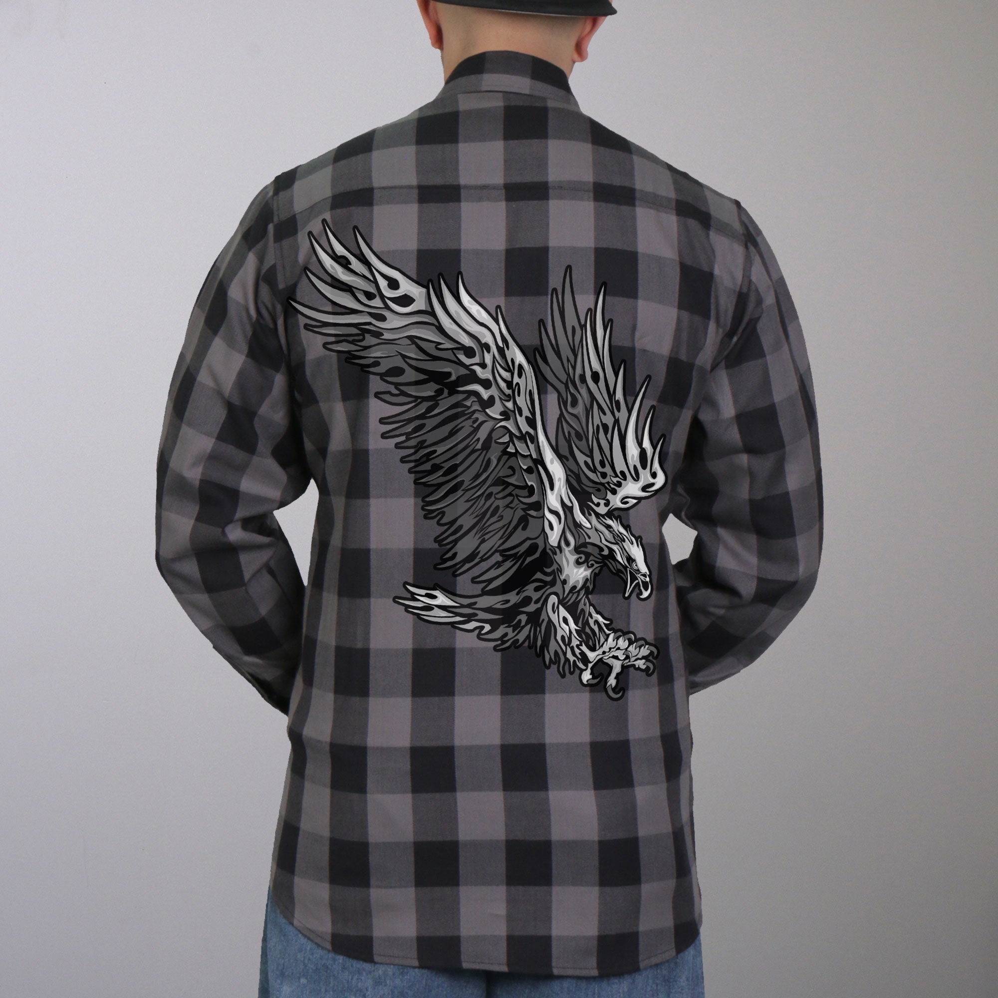 Hot Leathers FLM2102 Men's 'Tribal Eagle' Flannel Long Sleeve Shirt