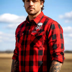 Hot Leathers FLM2103 Men's 'Skull and Bones' Flannel Long Sleeve Shirt