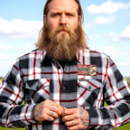 Hot Leathers FLM2104 Men's 'Bobber Monster' Flannel Long Sleeve Shirt