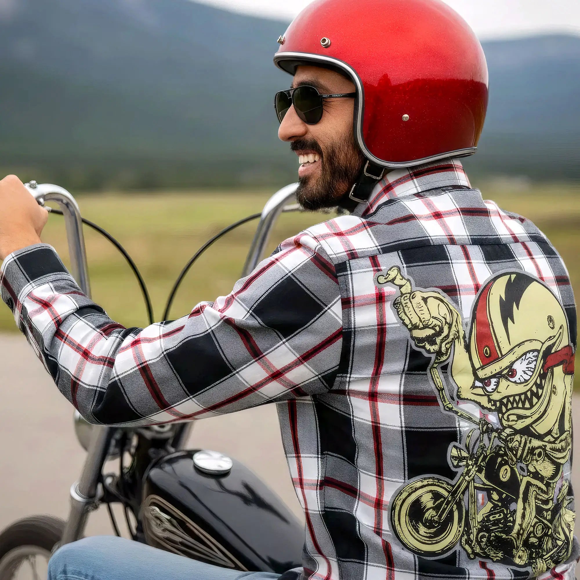 Hot Leathers FLM2104 Men's 'Bobber Monster' Flannel Long Sleeve Shirt