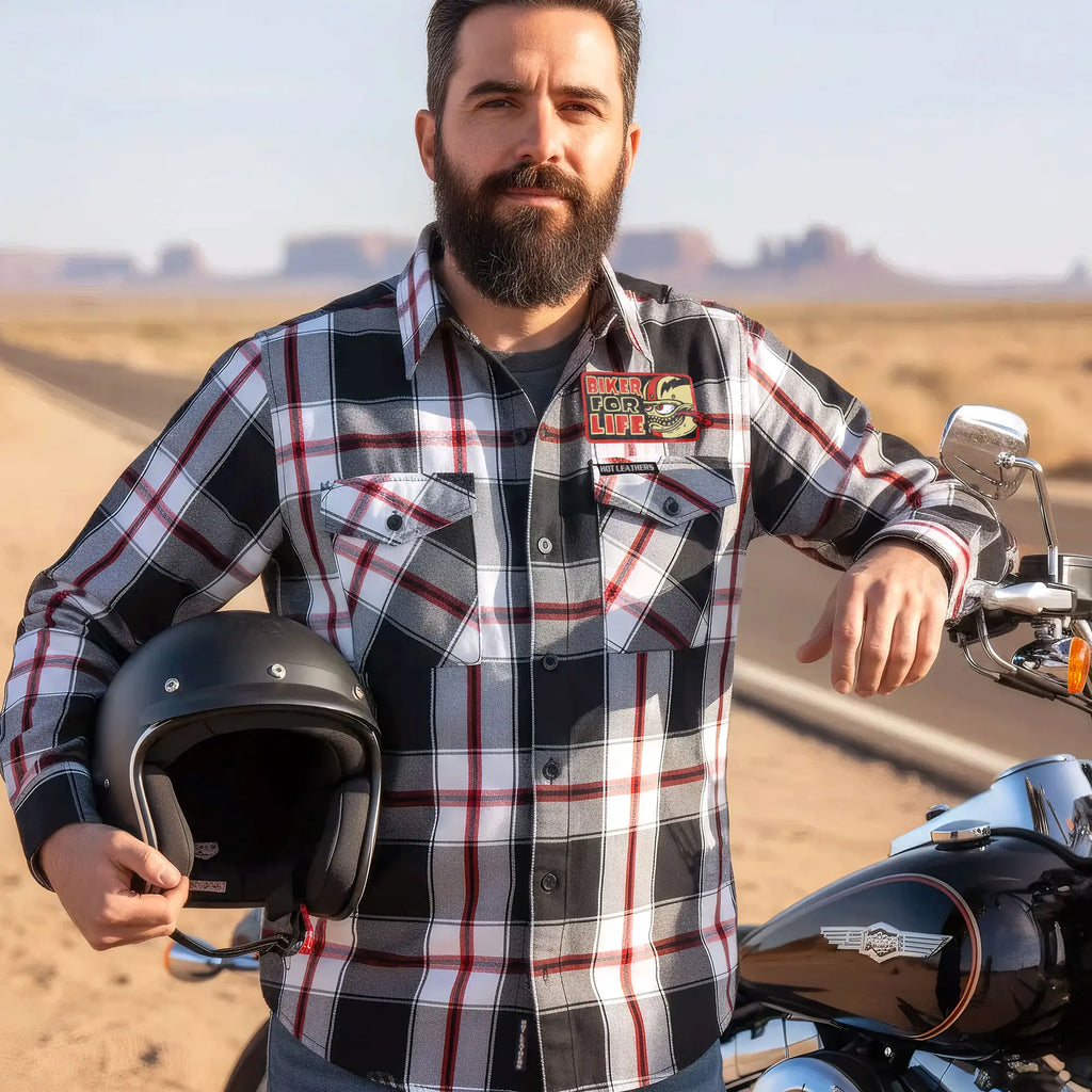 Hot Leathers FLM2104 Men's 'Bobber Monster' Flannel Long Sleeve Shirt