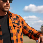 Hot Leathers FLM2108 Men's 'Ancient Skull' Flannel Long Sleeve Shirt