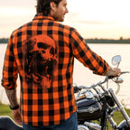 Hot Leathers FLM2108 Men's 'Ancient Skull' Flannel Long Sleeve Shirt