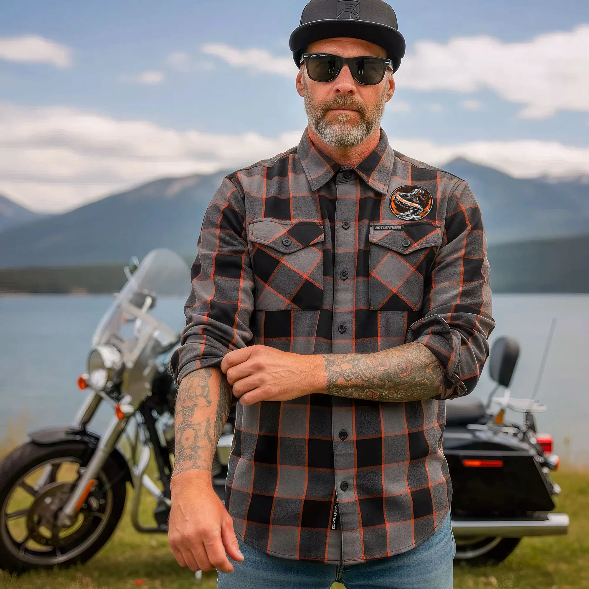 Hot Leathers FLM2111 Men's 'Rattler' Flannel Long Sleeve Shirt