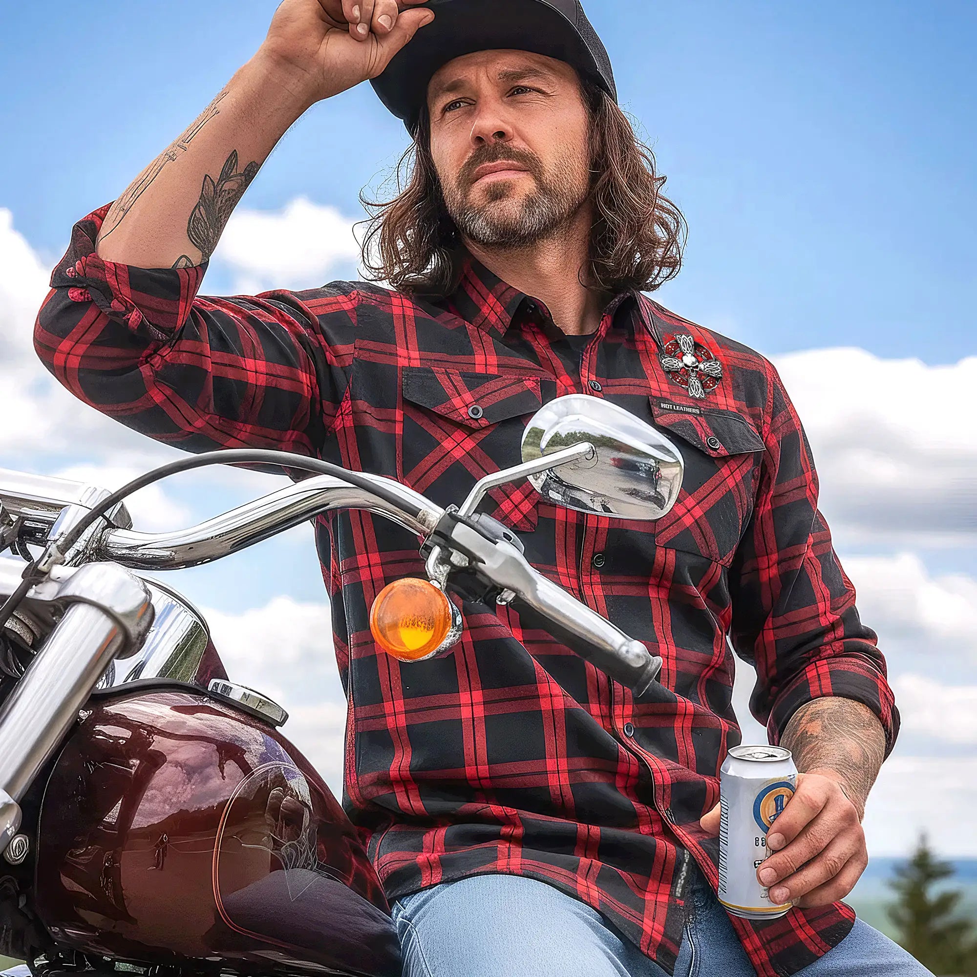 Hot Leathers FLM2112 Men's 'Celtic Cross' Flannel Long Sleeve Shirt
