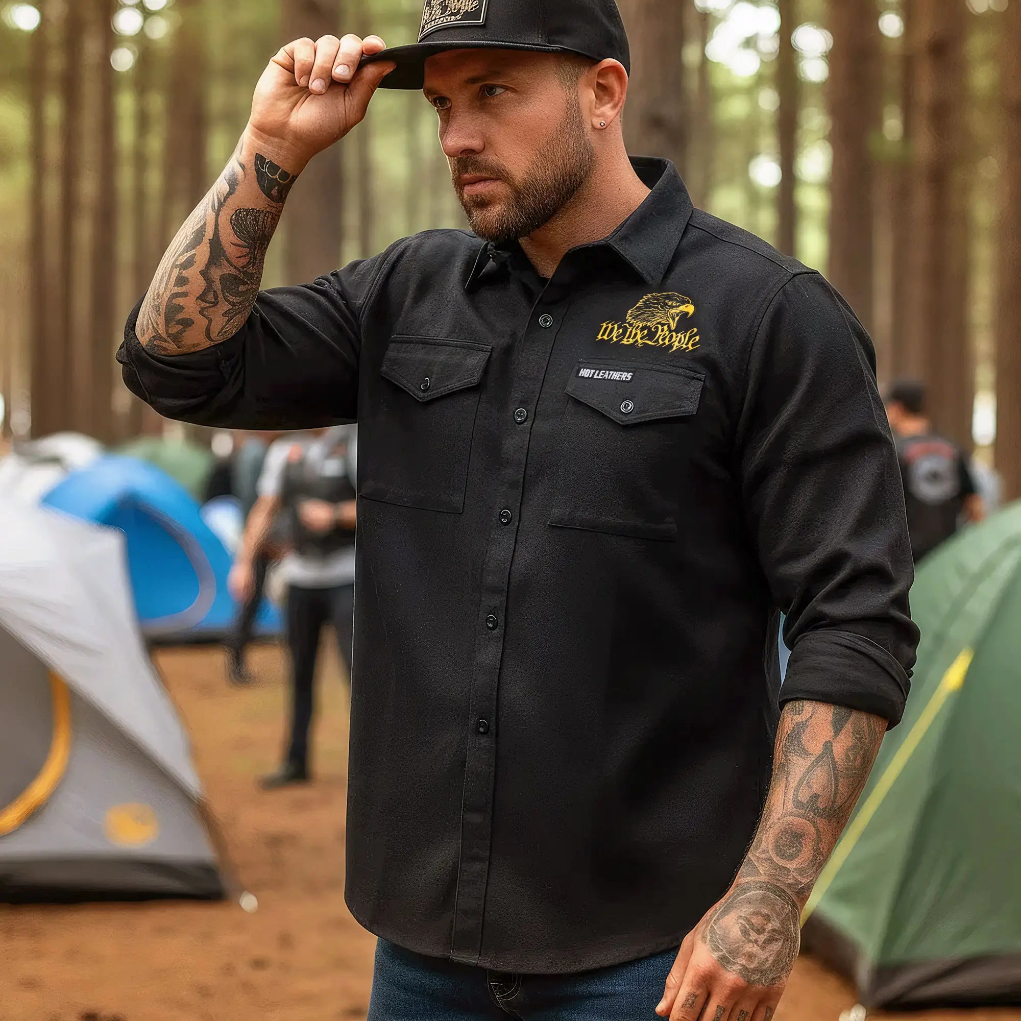 Hot Leathers FLM2114 We the People Long Sleeve Flannel