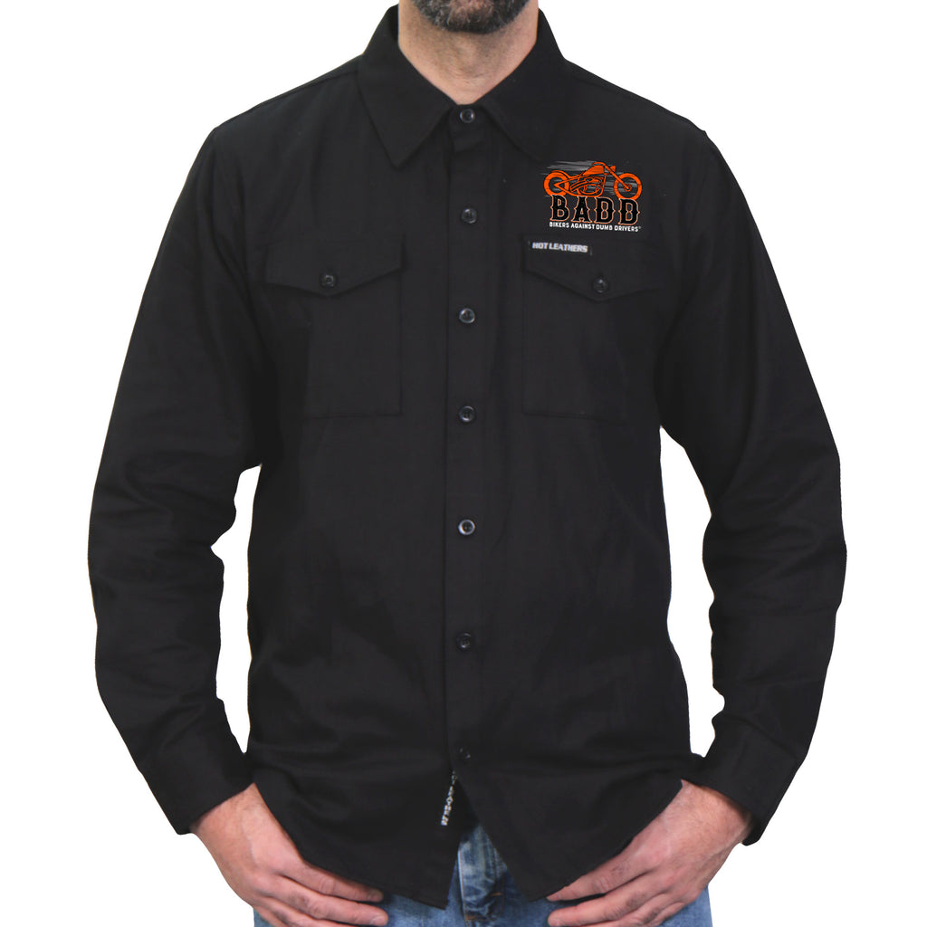 Hot Leathers Bone Finger Mens Black Flannel FLM2116