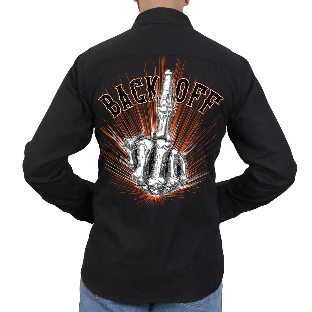 Hot Leathers Bone Finger Mens Black Flannel FLM2116