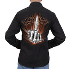 Hot Leathers Bone Finger Mens Black Flannel FLM2116