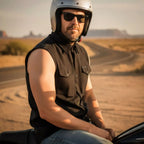 Hot Leathers FLM5013 Men's Black Sleeveless Flannel Shirt