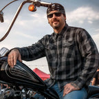 Hot Leathers Men's 'Wreckline' Black/Gray Cotton Flannel Shirt - Button Front - Riding/Casual/ Work Wear - FLM2001