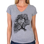 Hot Leathers Riding Tree Silhouette V Neck T-shirt GLC1591