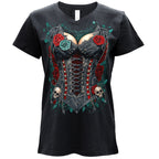 Hot Leathers Gothic Corset Ladies Black T-Shirt GLC1593