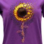 Hot Leathers Sunflower Skull Purple T-Shirt GLC1598