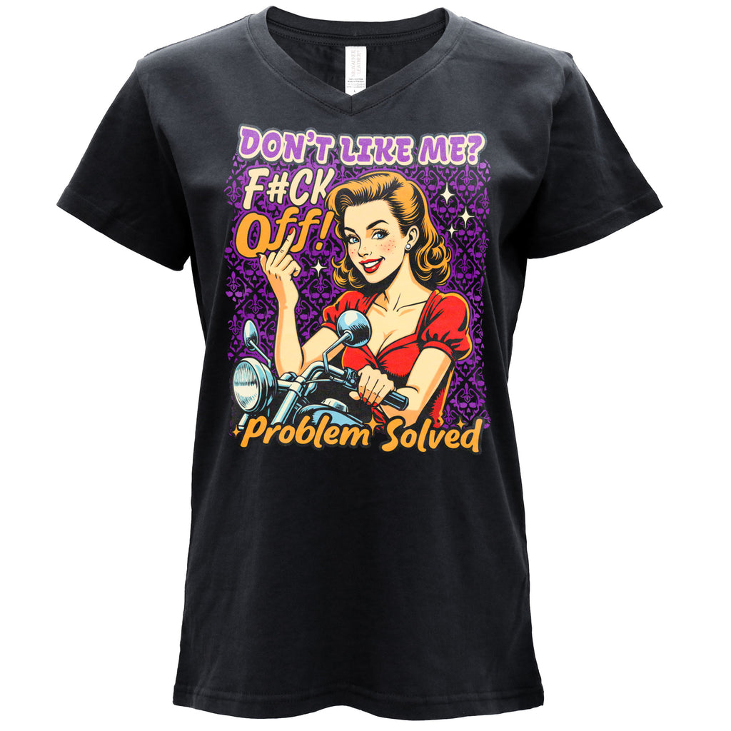 Hot Leathers Problem Solved Ladies T-Shirt GLC1599