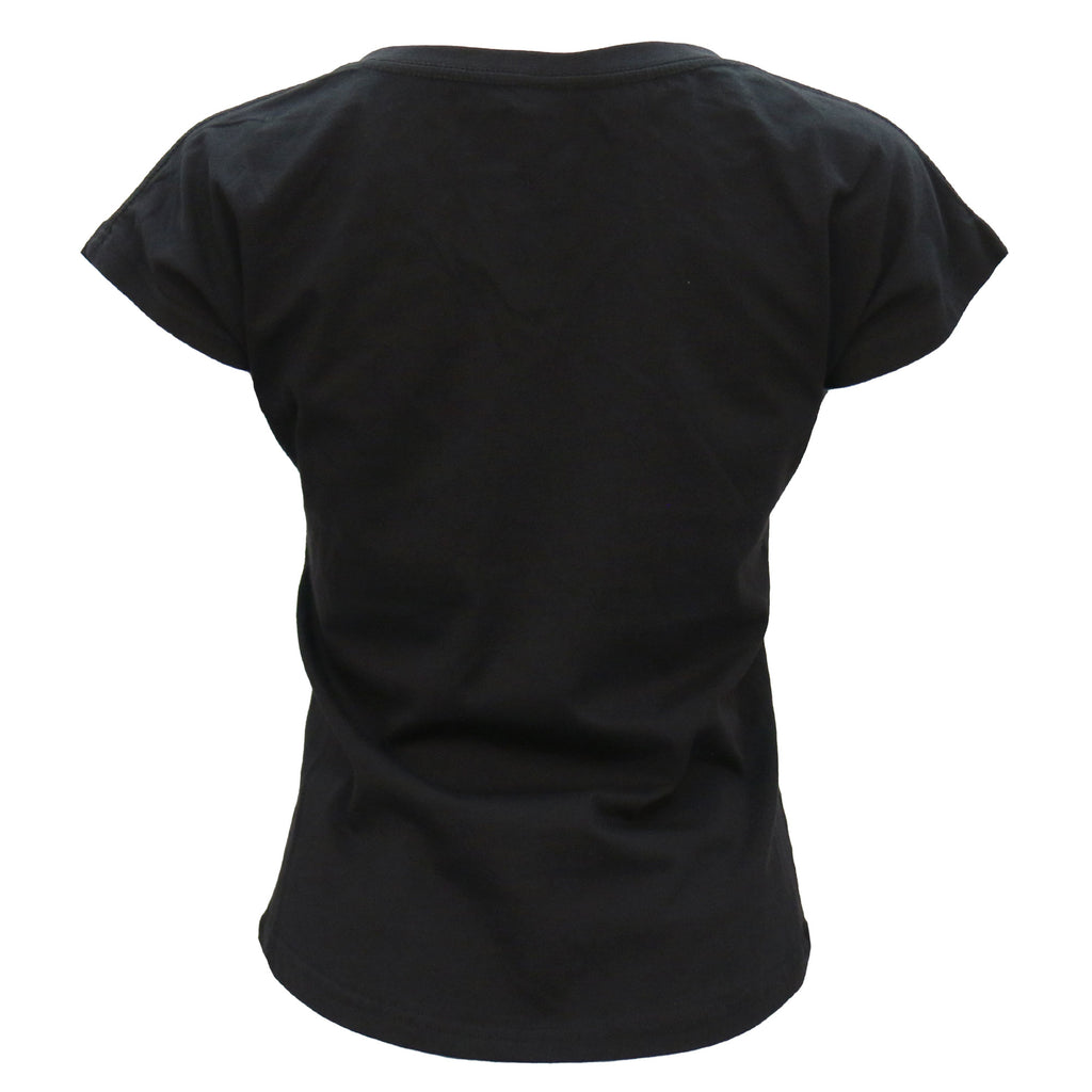 Hot Leathers Problem Solved V-Neck Flutter sleeve Ladies Black T-Shirt GLC1600