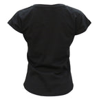 Hot Leathers Problem Solved V-Neck Flutter sleeve Ladies Black T-Shirt GLC1600