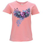 Hot Leathers Heart Lock Ladies Pink V-Neck T-Shirt GLC1612