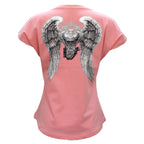 Hot Leathers Asphalt Angel Ladies Pink T-Shirt GLC1613