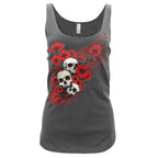 Hot Leathers Wild Flower Skulls Womens Charcoal TT GLC2589