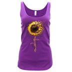 Hot Leathers Sunflower Skulls Purple Tank Top GLC2592
