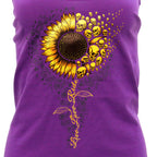 Hot Leathers Sunflower Skulls Purple Tank Top GLC2592