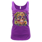 Hot Leathers Candy Flower Skull Ladies Purple Tank Top GLC2594