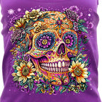 Hot Leathers Candy Flower Skull Ladies Purple Tank Top GLC2594