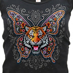 Hot Leathers Tiger Butterfly Womens Black Tank Top GLC2595