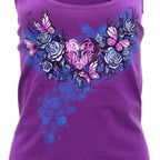 Hot Leathers Heart Lock Womens Purple Tank Top GLC2598