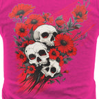 Hot Leathers Wild Flower Skulls Womens Hot Pink TT GLC2605