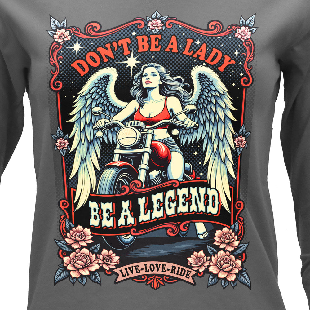 Hot Leathers Retro Poster V-Neck Ladies Long Sleeve Shirt GLC3550