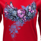 Hot Leathers Heart Lock Womens Red Long Sleeve Shirt GLC3557