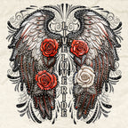 Hot Leathers Live Love Ride Wings Ladies White Denim Shirt GLC5001