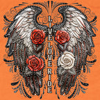 Hot Leathers Live Love Ride Womens Orange Denim Sleeveless Shirt GLC5005