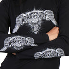 Hot Leathers GLD3038 'Asphalt Angel' Double-Sided Print Ladies Black Long Sleeve T-Shirt