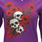 Hot Leathers Wild Flowers DS Womens Purple Long Sleeve Shirt GLD3039