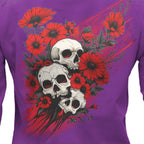 Hot Leathers Wild Flowers DS Womens Purple Long Sleeve Shirt GLD3039