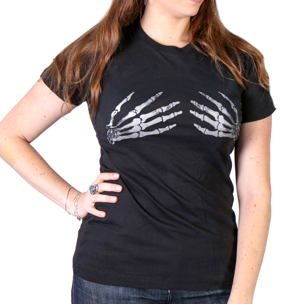 Hot Leathers GLR1012 Ladies Full Cut Skeleton Hands Short Sleeve T-Shirt