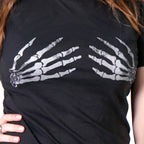 Hot Leathers GLR1012 Ladies Full Cut Skeleton Hands Short Sleeve T-Shirt
