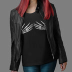 Hot Leathers GLR1012 Ladies Full Cut Skeleton Hands Short Sleeve T-Shirt