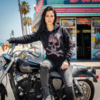 Hot Leathers GLZ4324 Ladies ‘Skull and Crossbones' Jumbo Print Ladies Hooded Sweatshirt