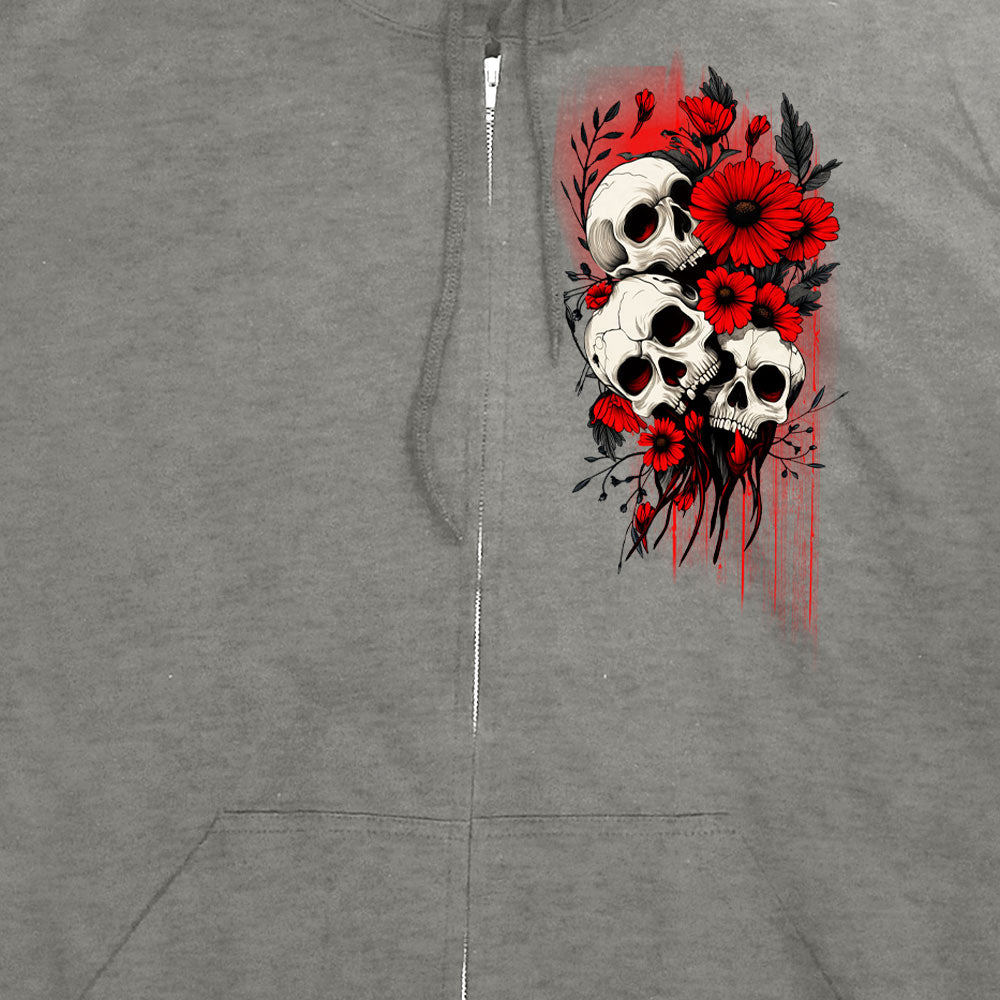 Hot Leathers Wild Flowers Zip Up Ladies Hoodie GLZ4573