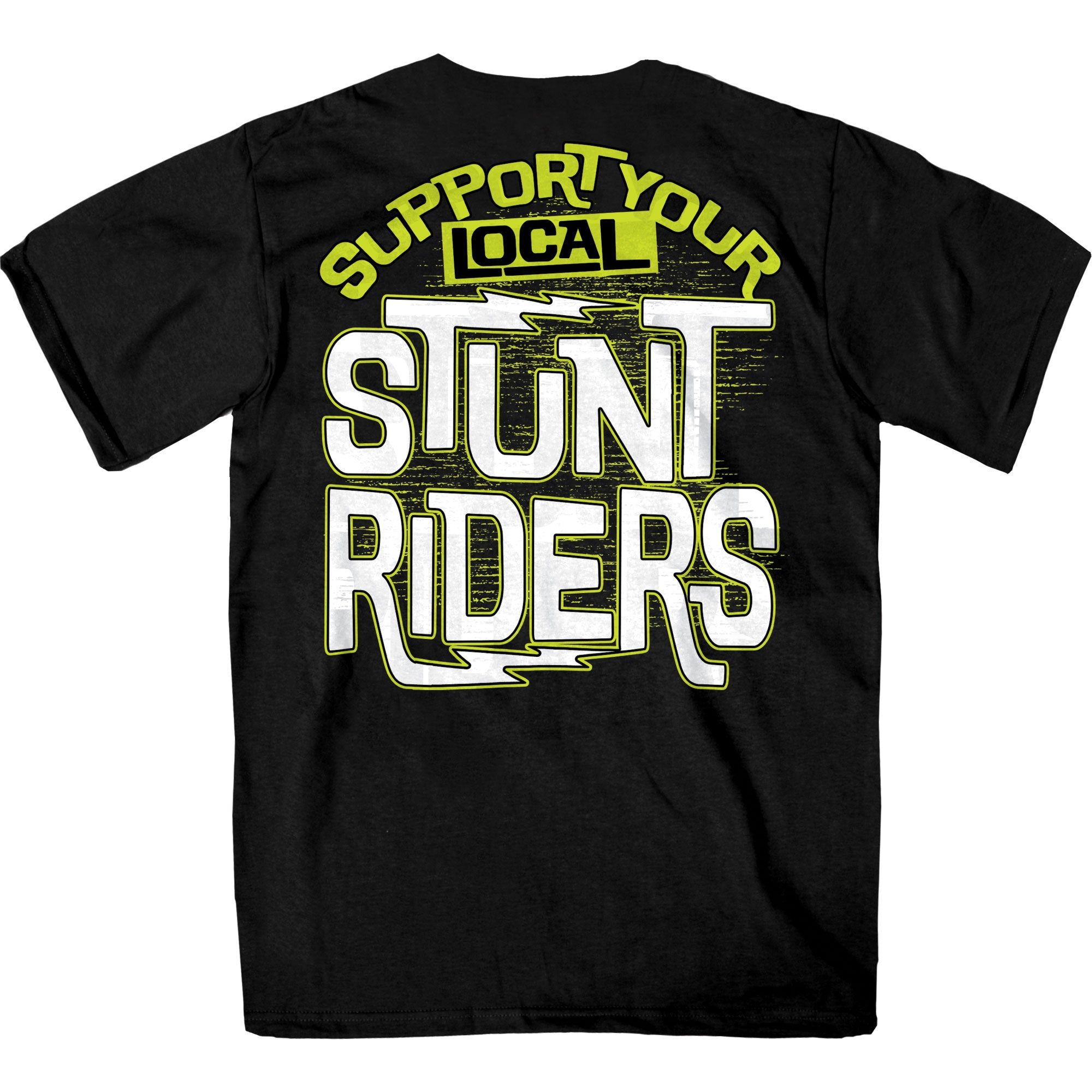 Hot Leathers Mens T-Shirt Black Support Your Local Stunt Riders GMD1521