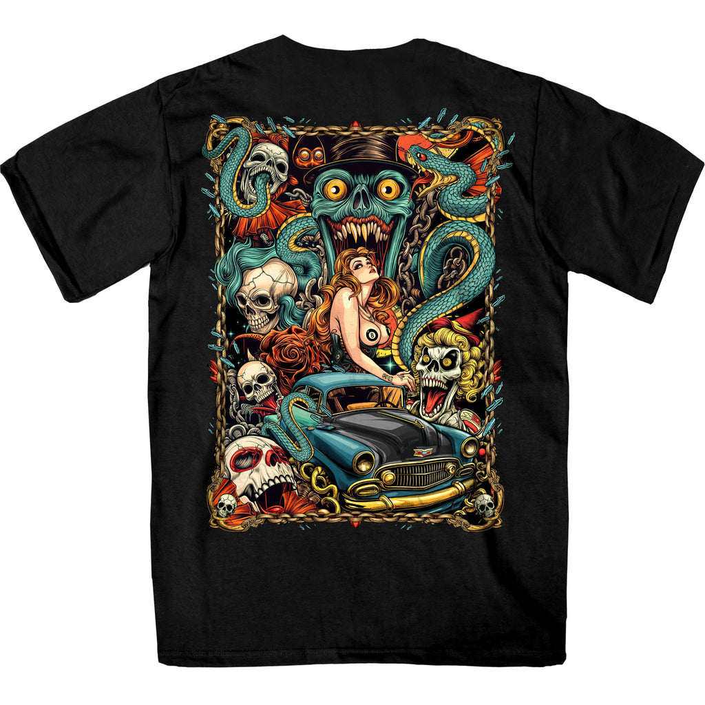 Hot Leathers GMD1539 Midnight Smoke Men's Black Double sided print T-Shirt