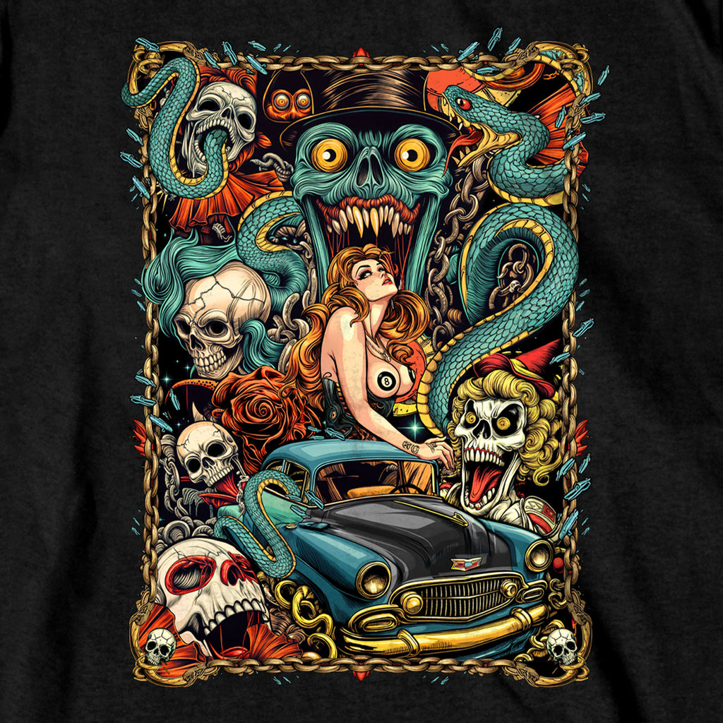 Hot Leathers GMD1539 Midnight Smoke Men's Black Double sided print T-Shirt