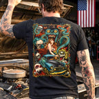 Hot Leathers GMD1539 Midnight Smoke Men's Black Double sided print T-Shirt