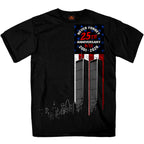 Hot Leathers GMD1543 Flag skyline 2026 Mens SS DS Black T-shirt
