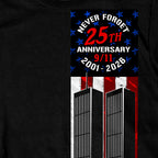 Hot Leathers GMD1543 Flag skyline 2026 Mens SS DS Black T-shirt